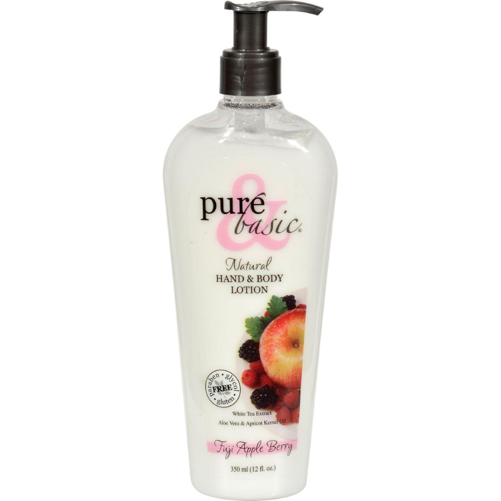 Pure And Basic Natural Bath And Body Lotion Fuji Apple Berry - 12 Fl Oz