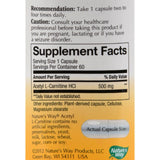 Nature's Way Acetyl L-carnitine - 500 Mg - 60 Vegetarian Capsules