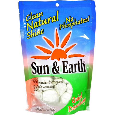 Sun And Earth Dishwasher Detergent - Case Of 6 - 20 Concentrated Packs