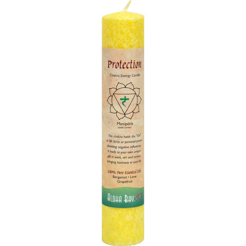 Aloha Bay Chakra Pillar Candle Protection Yellow - 1 Candle