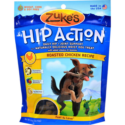 Zuke's Hip Action Dog Treats - Chicken Formula - Case Of 12 - 6 Oz