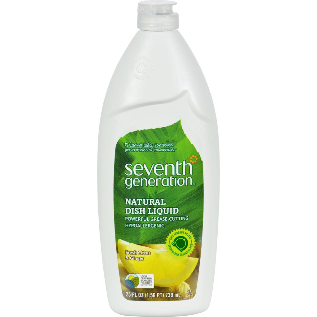 Seventh Generation Dish Liquid - Fresh Citrus And Ginger - 25 Oz - Case Of 12