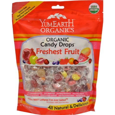 Yummy Earth Organic Candy Drops Freshest Fruit - Case Of 12 - 13 Oz