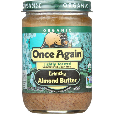 Once Again Almond Butter - Organic - Lightly Toasted - Crunchy - 16 Oz - Case Of 12