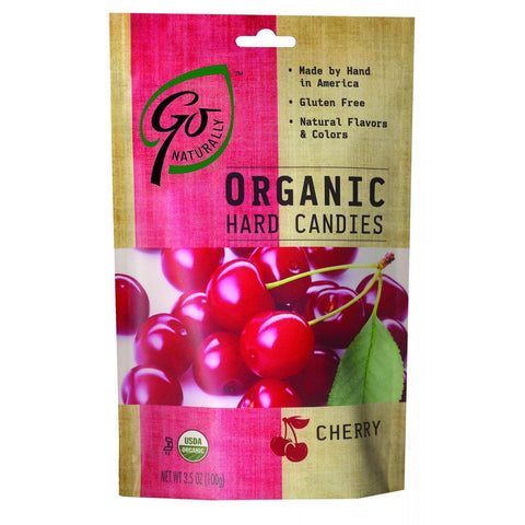 Go Organic Hard Candy - Cherry - 3.5 Oz - Case Of 6