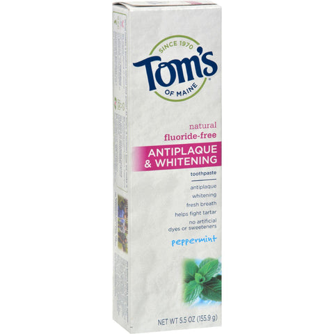 Tom's Of Maine Antiplaque And Whitening Toothpaste Peppermint - 5.5 Oz - Case Of 6