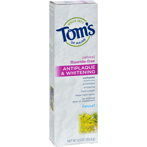 Tom's Of Maine Antiplaque And Whitening Toothpaste Fennel - 5.5 Oz - Case Of 6