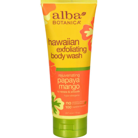 Alba Botanica Hawaiian Body Wash Exfoliating Papaya Mango - 7 Fl Oz