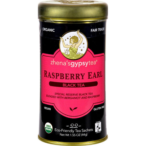 Zhena's Gypsy Tea Raspberry Earl Black Tea - Case Of 6 - 22 Bags