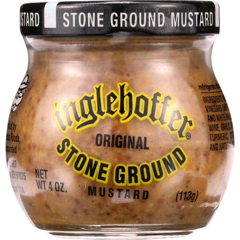 Inglehoffer Mustard - Stone Ground - 4 Oz - Case Of 12
