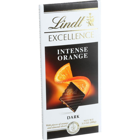 Lindt Chocolate Bar - Dark Chocolate - 47 Percent Cocoa - Intense Orange - 3.5 Oz Bars - Case Of 12