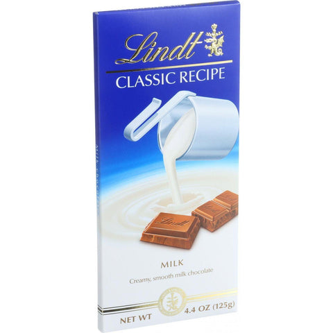 Lindt Chocolate Bar - Milk Chocolate - 31 Percent Cocoa - Classic Recipe - 4.4 Oz Bars - Case Of 12
