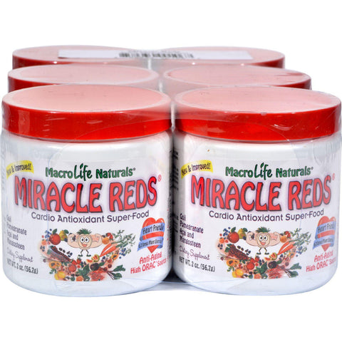 Macrolife Naturals Miracle Reds Antioxidant Super Food 6 Servings - Case Of 6 - 2 Oz