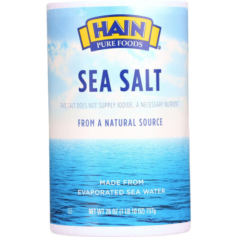 Hain Sea Salt - Plain - 26 Oz - Case Of 24