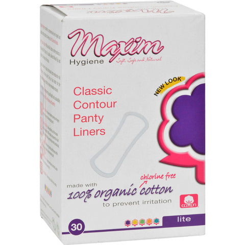 Maxim Hygiene Organic Cotton Classic Contour Pantiliners Light Days - 30 Pads