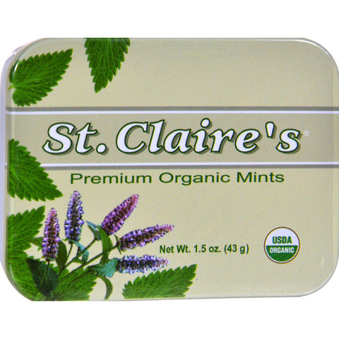 St Claire's Organic Premium Mints Display Case - Case Of 6 - 1.5 Oz