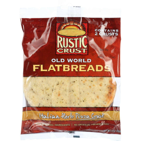 Rustic Crust Pizza Crust - Flatbreads - Italian Herb - 2 Pack - 9 Oz - Case Of 12