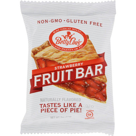 Betty Lou's Fruit Bar - Strawberry - Gluten Free - Case Of 12 - 2 Oz