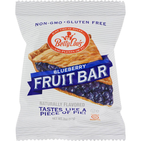 Betty Lou's Gluten Free Fruit Bars Blueberry - 2 Oz - Case Of 12