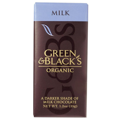 Green And Black's Organic Chocolate Bars - Milk Chocolate - 34 Percent Cacao - Impulse Bars - 1.2 Oz - Case Of 20