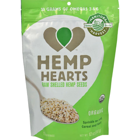 Manitoba Harvest Certified Organic Hemp Hearts Shelled Hemp Seed- Case Of 6 - 12 Oz