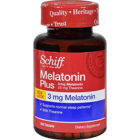 Schiff Melatonin Plus 25 Mg Theanine - 3 Mg - 180 Tablets