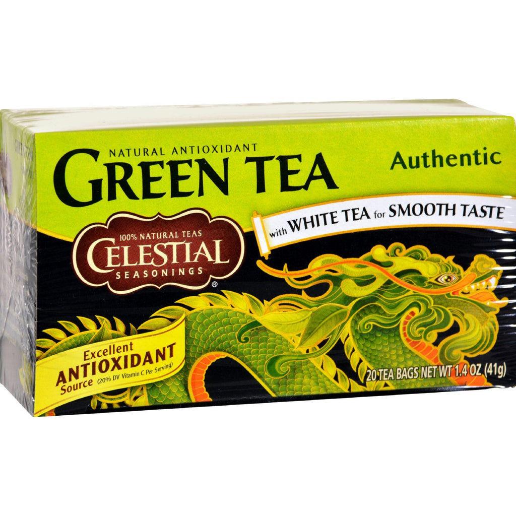 Celestial Seasonings Authentic Green Tea - Case Of 6 - 20 Bags