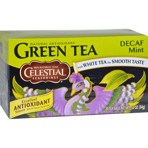 Celestial Seasonings Green Tea Caffeine Free Mint - 20 Tea Bags - Case Of 6