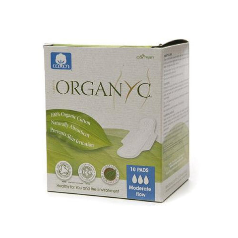 Organyc Cotton Feminine Day Pads - Folded With Wings - 10 Pack