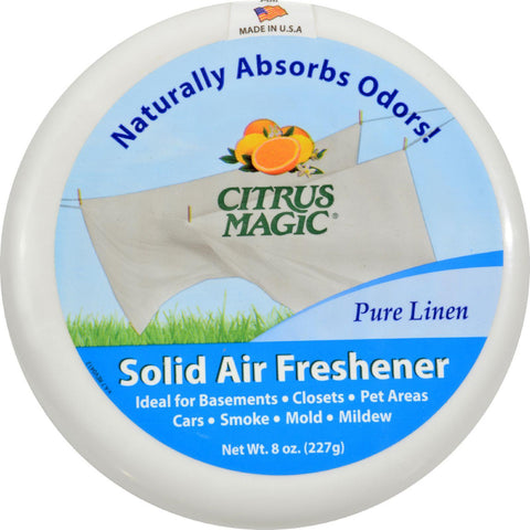 Citrus Magic Solid Air Freshener - Pure Linen - Case Of 6 - 8 Oz