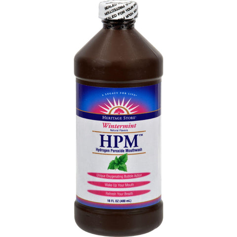 Heritage Products Hpm Hydrogen Peroxide Mouthwash Wintermint - 16 Fl Oz