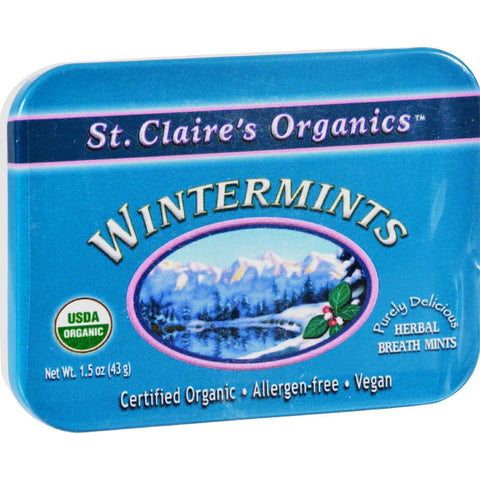 St Claire's Organic Wintermints Display Case - Case Of 6 - 1.5 Oz