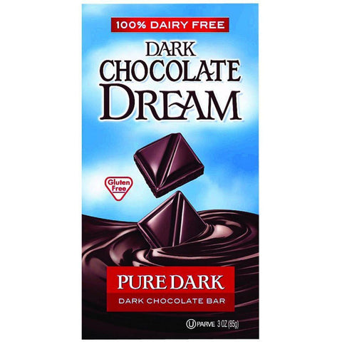Dream Bar Chocolate Bars - 100 Percent Dairy Free - Dark Chocolate - Pure Dark - 3 Oz Bars - Case Of 12