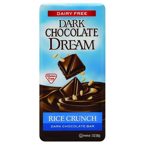 Dream Bar Chocolate Bars - 100 Percent Dairy Free - Dark Chocolate - Rice Crunch - 3 Oz Bars - Case Of 12