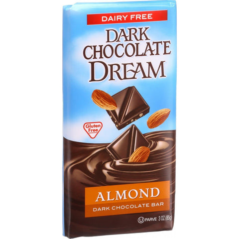 Dream Bar Chocolate Bars - 100 Percent Dairy Free - Dark Chocolate - Almond - 3 Oz Bars - Case Of 12