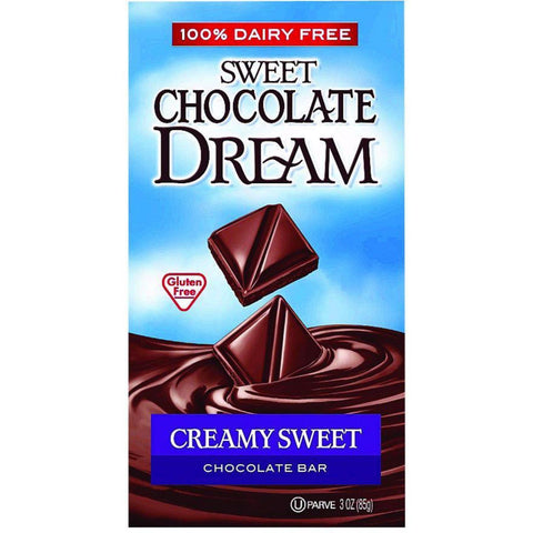 Dream Bar Chocolate Bars - 100 Percent Dairy Free - Sweet Chocolate - Creamy Sweet - 3 Oz Bars - Case Of 12