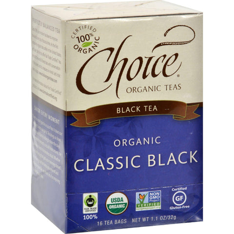 Choice Organic Teas Black Tea - 16 Tea Bags - Case Of 6