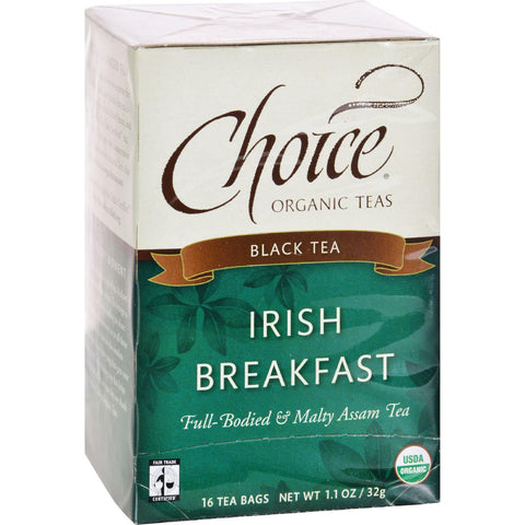 Choice Organic Teas Irish Breakfast Tea - 16 Tea Bags - Case Of 6
