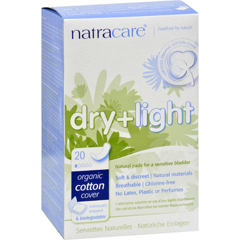Natracare Dry And Light Individually Wrapped Pads - 20 Pack
