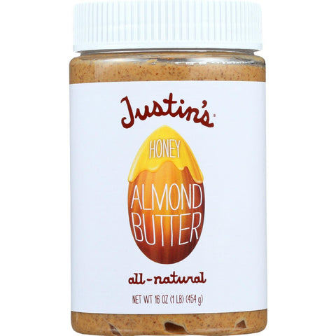 Justins Nut Butter Almond Butter - Honey - Jar - 16 Oz - Case Of 6