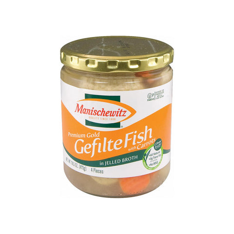 Manischewitz Jelled Premium Gold Gefilte Fish - Case Of 12 - 14.5 Oz.