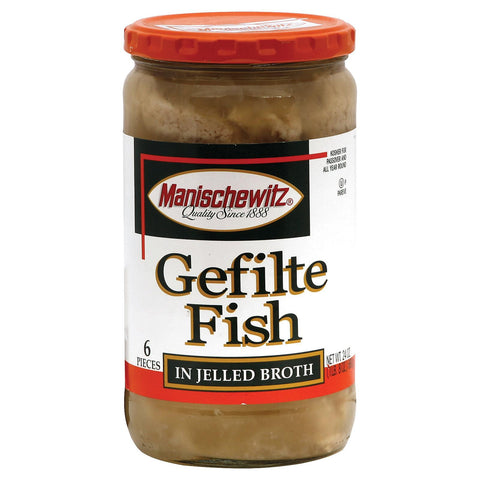 Manischewitz Gelfite Fish In Jelled Broth - Case Of 12 - 24 Oz.
