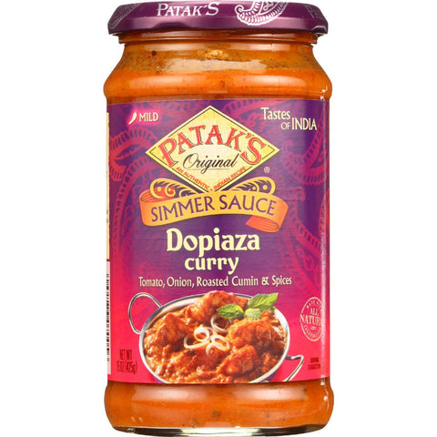 Pataks Simmer Sauce - Dopiaza Curry - Mild - 15 Oz - Case Of 6