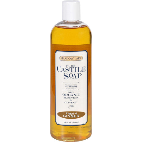Shadow Lake Pure Castile Soap - Fresh Ginger - 16 Fl Oz - Case Of 6