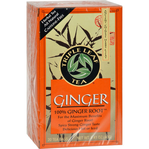 Triple Leaf Tea Ginger - 20 Tea Bags - Case Of 6