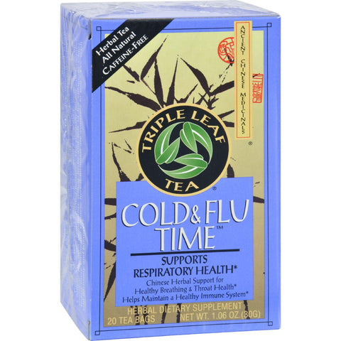 Triple Leaf Tea Cold And Flu Time - 20 Tea Bags - Case Of 6