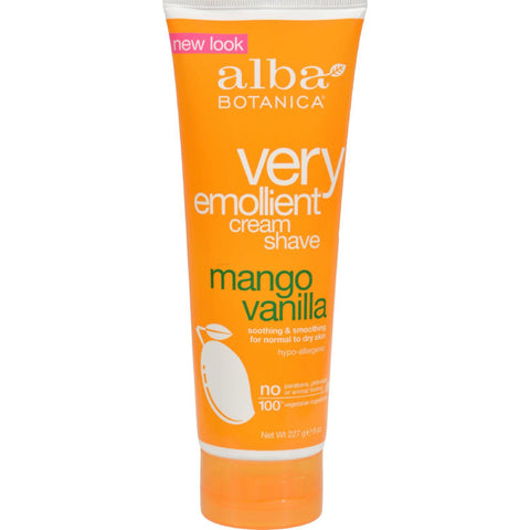 Alba Botanica Very Emollient Cream Shave Mango Vanilla - 8 Oz
