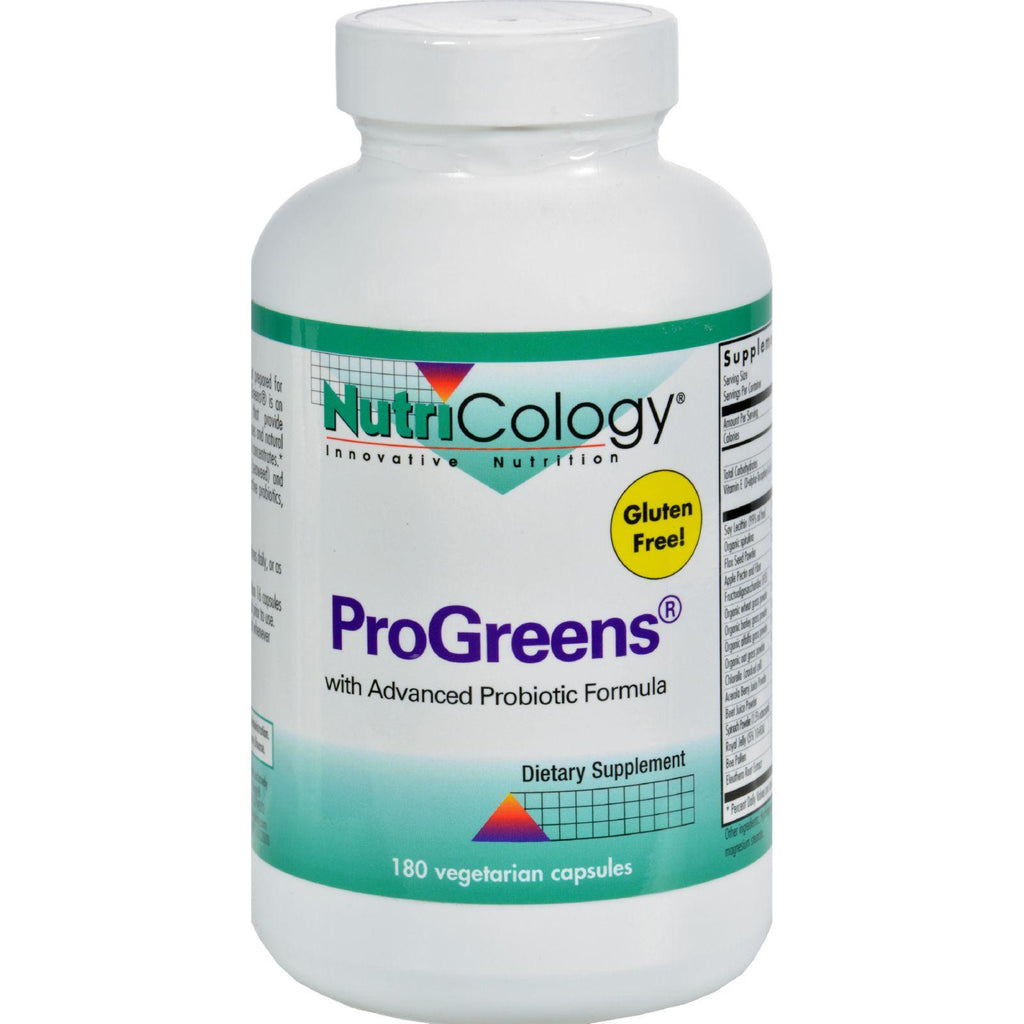 Nutricology Progreens With Advanced Probiotics Formula - 180 Capsules