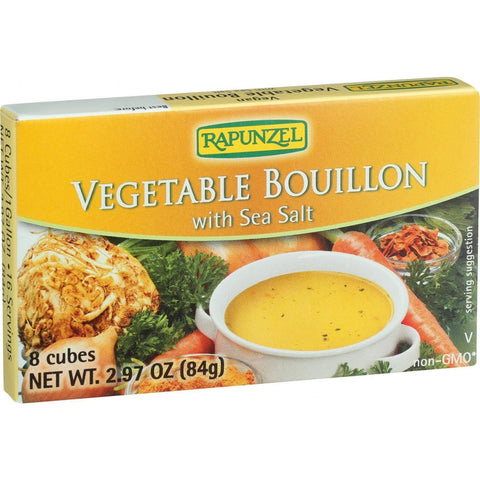 Rapunzel Bouillon Cubes - Vegetable - Vegan - Sea Salt - 2.97 Oz - Case Of 12