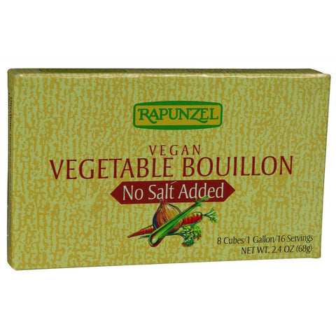 Rapunzel Bouillon Cubes - Vegetable - Vegan - No Salt Added - 2.4 Oz - Case Of 12
